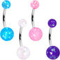 White Pink Purple Faux Opal Pack Belly Ring Set of 4