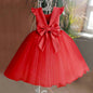 Girl's Gown Mesh Backless Bow Umbrella Princess Dress