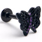 16G 5/16 Black Purple Beauty in Flight Butterfly Labret Tragus