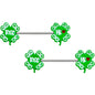 14G 9/16 Kiss Me Shamrock St Patricks Barbell Nipple Ring Set