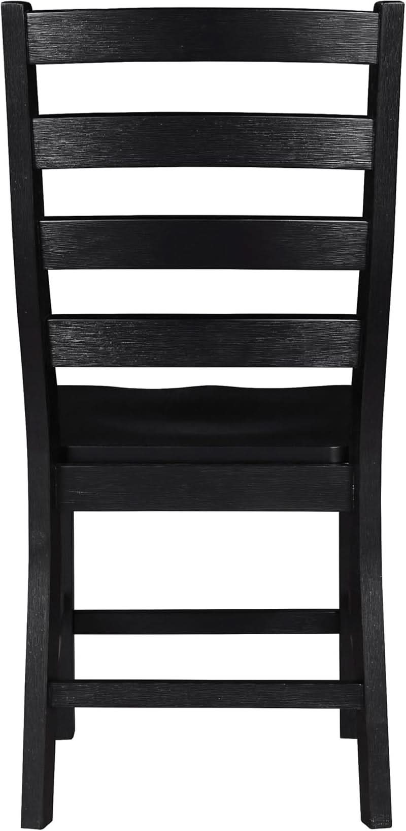 Black Dining Chairs Set Of 2 With Solid Wood Legs And Footrest