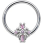 16G 3/8 Pink Gem Opulent Cross BCR Captive Ring