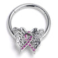 16G 3/8 Butterfly Beauty In Flight Hinged Segment Ring