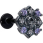 16G 5/16 Purple Gem Black Skull Circle Labret Monroe Tragus