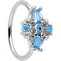 20G 5/16 Blue Gem Opulent Cross Nose Hoop