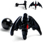 16G 1/4 Black Soaring Bat Cartilage Tragus Earring