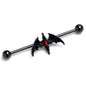 14G Black Soaring Bat Industrial Barbell 38mm