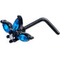 20G 7mm Blue Clear Gem Black Goth Flower L Shape Nose Ring