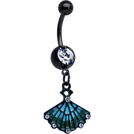 Clear Gem Black Serenity Ocean Magic Sea Shell Dangle Belly Ring