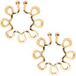 Gold Tone Trippy Flower Clip On Fake Nipple Ring Set