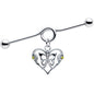14G Yellow CZ Gem Heart Flower Butterfly Project Bar 38mm
