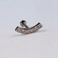 16G 1/4 CZ Stainless Steel Curved Threadless Push In Cartilage Labret