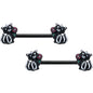 14G 9/16 Black Funky Skunk Barbell Nipple Ring Set