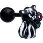 16G 1/4 Black Funky Skunk Cartilage Tragus Earring