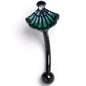 16G 5/16 Black PVD Serenity Ocean Magic Sea Shells Curved Barbell
