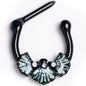 16G 5/6 Black PVD S White Ocean Magic Sea Shells Septum Clicker