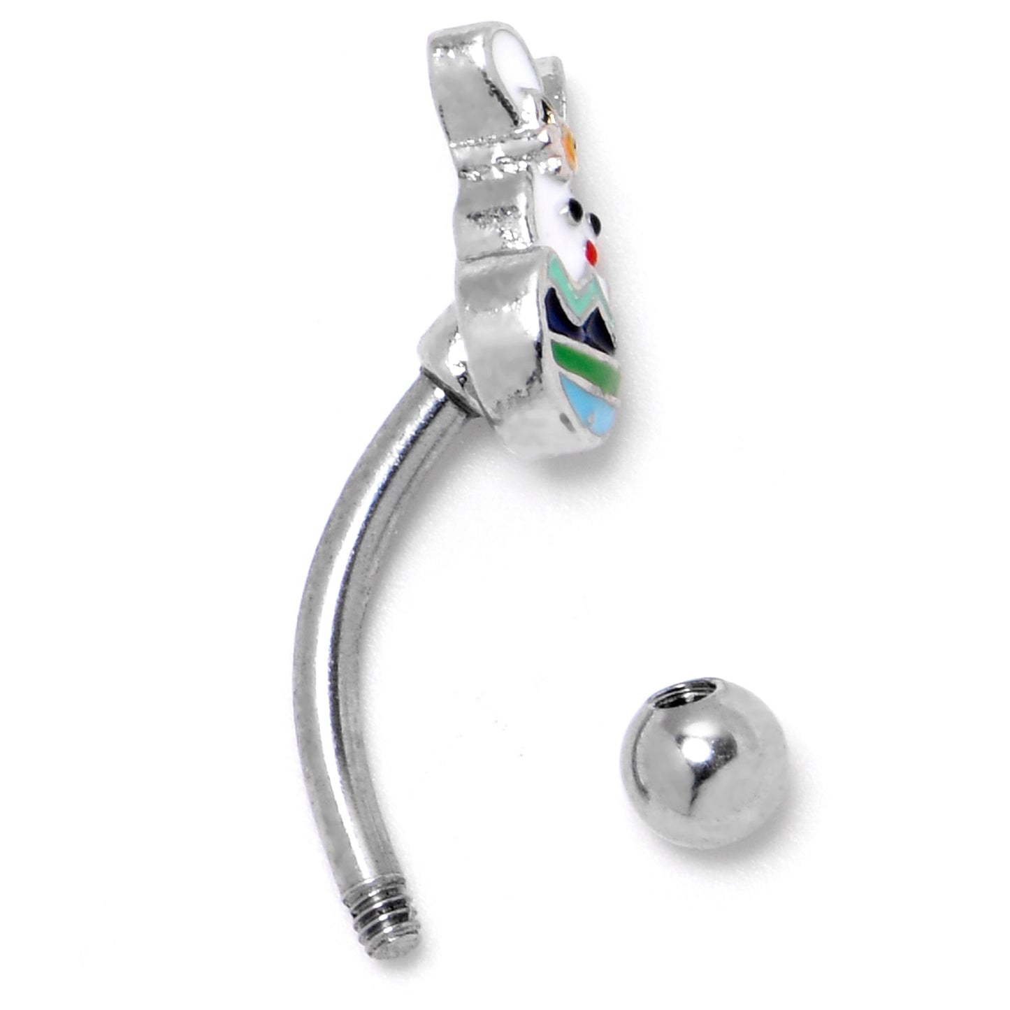 16G 5/16 Easter Egg Bunny Curved Eyebrow Ring