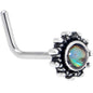 20G 7mm Brown Faux Shell Circle of Glam L Shape Nose Ring