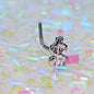20G 7mm Dollar Sign L Shape Nose Ring