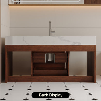 39.4 '' Floating Bathroom Vanity with Ceramic sink,Wall Mounted Vanity 2 Soft...