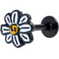 16G 5/16 Black Pretty Daisy Flower Labret Monroe Tragus
