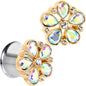 Gem Filigree Flower Fantasy Double Flare Plug Set Sizes 6mm to 25mm