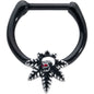 16G 5/16 Red Gem Black Pot Leaf Skull Cartilage Clicker