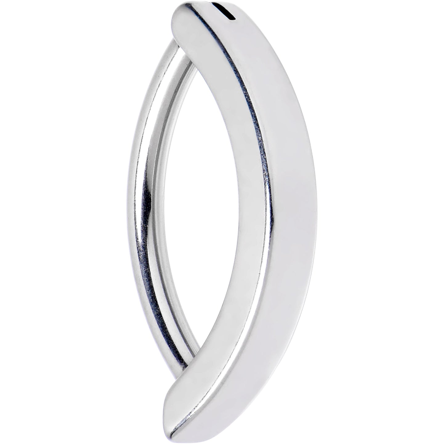 14G 1/2 316L Surgical Steel Smooth Style Hinged Hoop Belly Ring