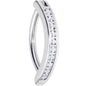 14G 1/2 Implant Grade Titanium CZ Paved Hinged Hoop Belly Ring