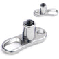 14G 2.5mm Rise 2 Hole Implant Grade Titanium Dermal Anchor Base