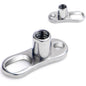 14G 2mm Rise 2 Hole Implant Grade Titanium Dermal Anchor Base