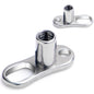 14G 3mm Rise 2 Hole Implant Grade Titanium Dermal Anchor Base