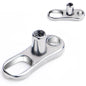 16G 2mm Rise 2 Hole Implant Grade Titanium Dermal Anchor Base