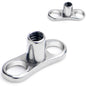 14G 2mm Rise Center Post Implant Grade Titanium Dermal Anchor Base