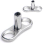 16G 3mm Rise Center Post Implant Grade Titanium Dermal Anchor Base