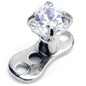 16G 3mm CZ Top 3 Hole Dermal Implant Grade Titanium Anchor Base
