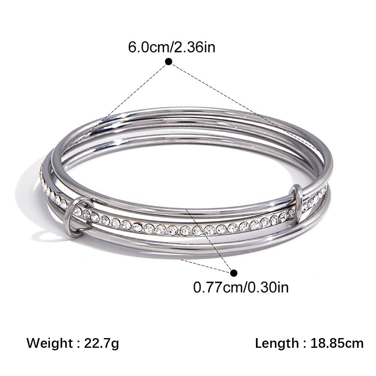 High-end Stainless Steel Zircon Bracelet That Wont Fade