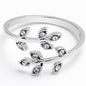 Middle Finger Elegance of Nature Clear Gem Leaf Ring Toe Ring