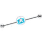 14G Loving Blue Whales Industrial Barbell 38mm