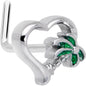 20G 1/4 Palm Tree Love Heart L Shape Nose Ring