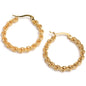 Gold PVD Steel Post Chain Link 23mm Hoop Earrings