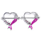14G 9/16 Pink Gem Pink Mermaid Tails Stars Nipple Shield Set