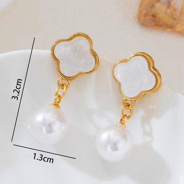Bestselling Cross-border Light Luxury Niche Shell Drop Earrings, Unique Vintage High-end Ocean Style Women Earrings