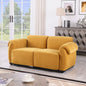 Loveseat Modular Chenille Yellow Iron Frame 2 Seat 68.5 In