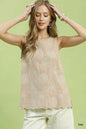 Umgee Floral Embroidered Sleeveless Top