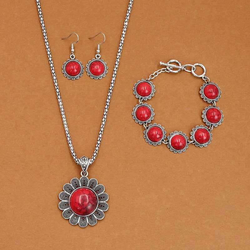 European And American Ethnic Bohemian Turquoise Necklace For Women