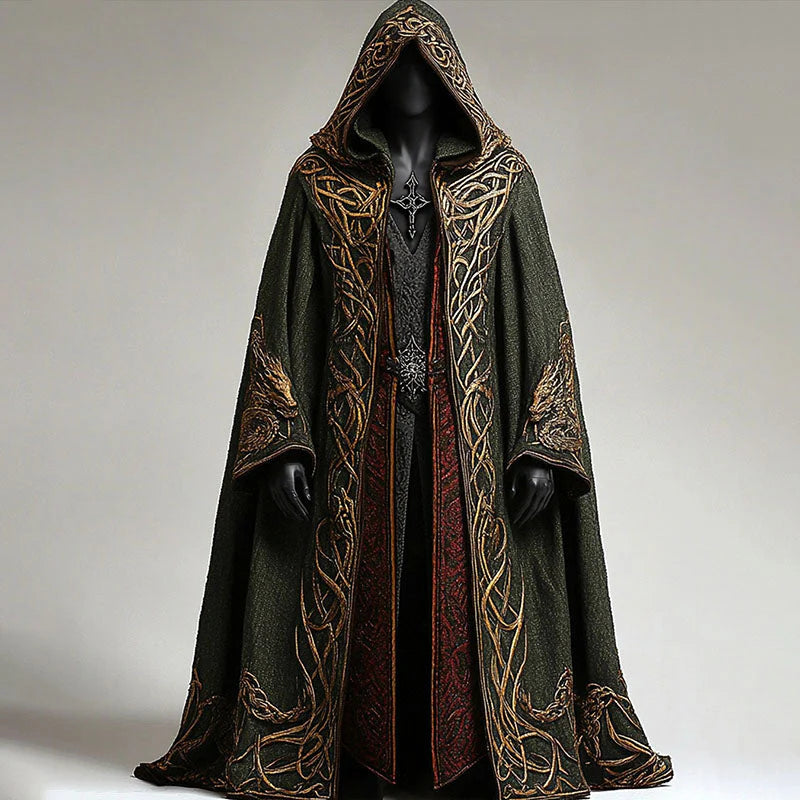 Mens Mid-Length Digital-Print Abstract Cape