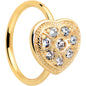 20G 5/16 Clear Gem Gold Tone Ultra Luxe Heart Nose Hoop
