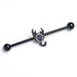 14G Clear Purple Gem Black Goth Scorpion Industrial Barbell 38mm