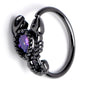20G Black Goth Scorpion Purple Nose Hoop